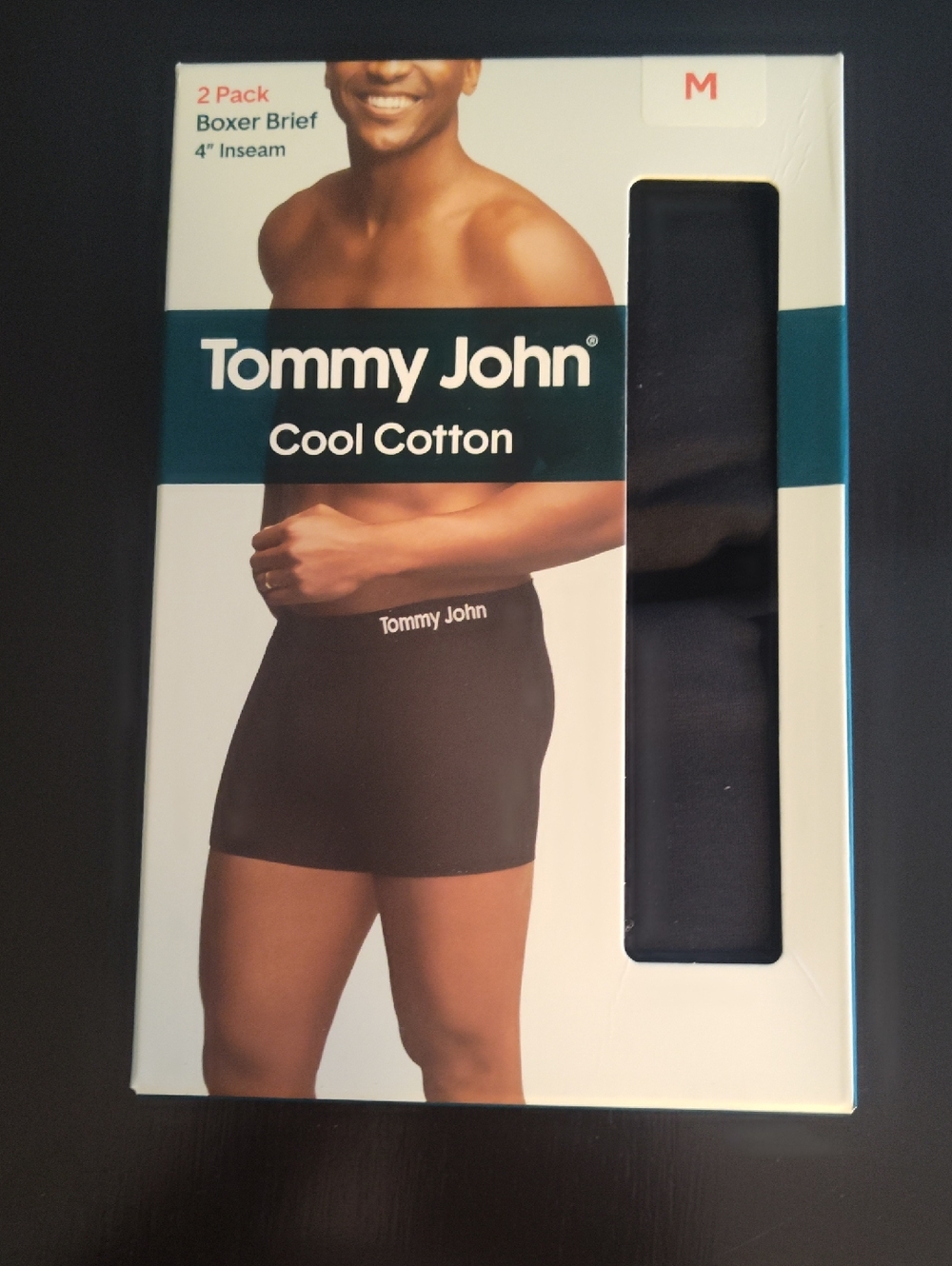 Tommy John Cool Cotton Boxer Briefs - Black